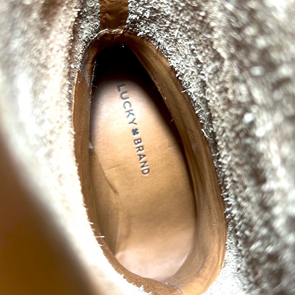 Lucky Brand Embrleigh Women’s Midcalf Boot with stacked heel, taupe, size 7.5 - Picture 9 of 17